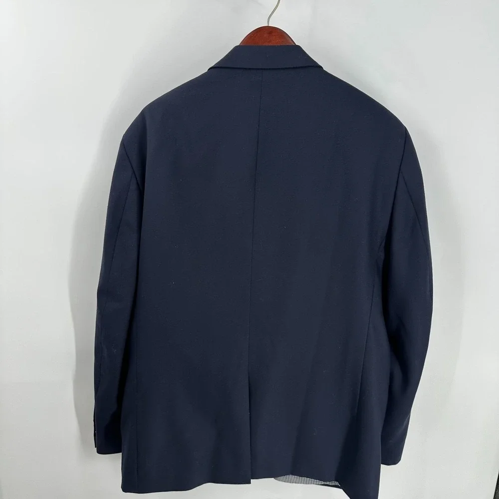 Stafford Single Breasted Golden Button Classic Fit Coat Blazer Royal Blue 48 R‎